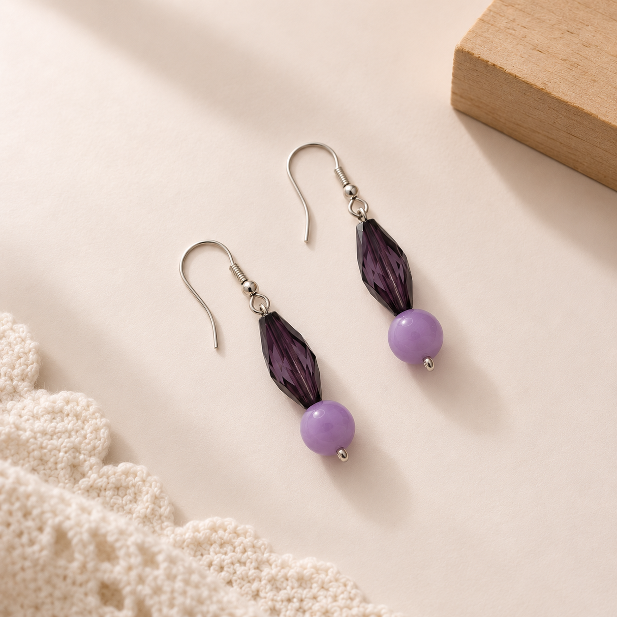 Purple Diamond Earrings