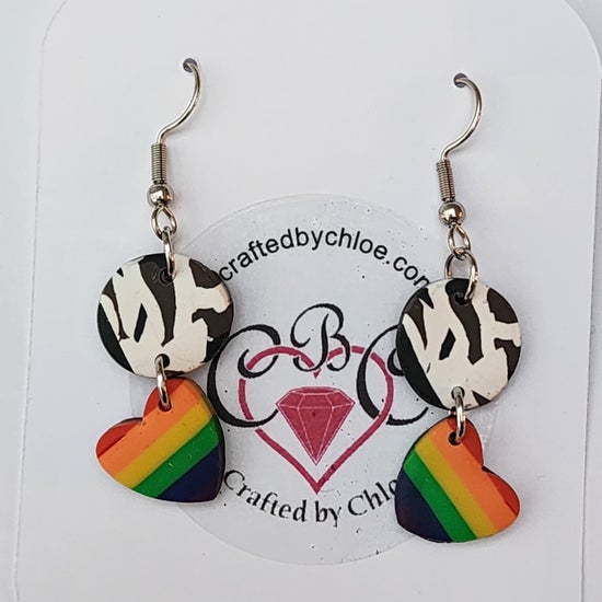 Pride small heart Dangles