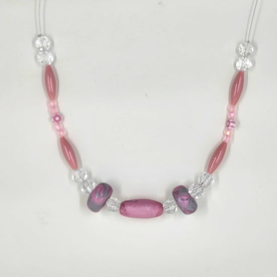 Pink Beaded Necklace - one off